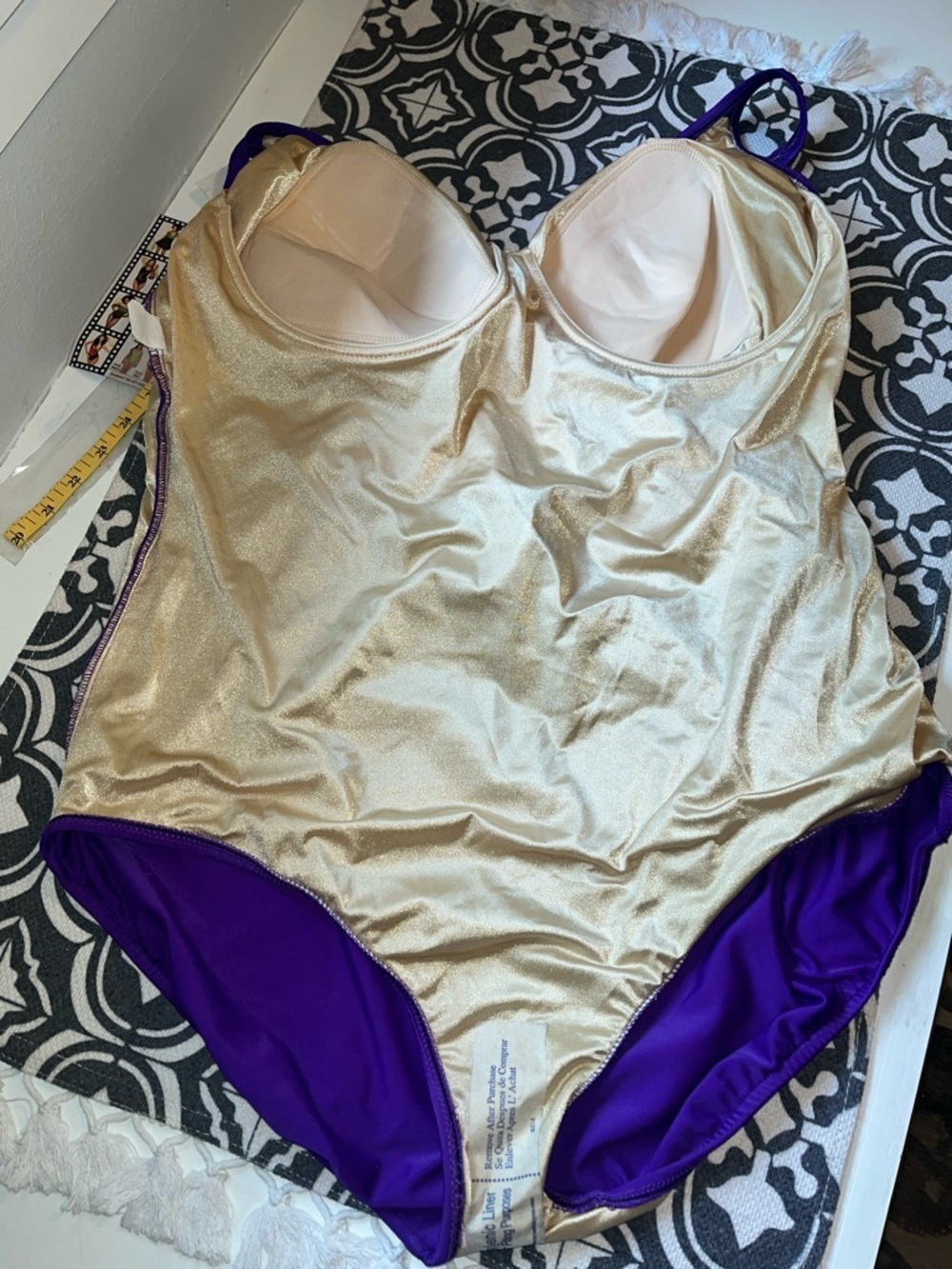 Carol Wior Swimsuit with power mesh lining - Slimsuit  Purple - 24W - NWT - Picture 6 of 7